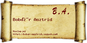 Bobár Asztrid névjegykártya